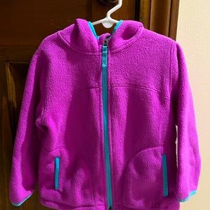 LLBean girls fleece hooded jacket, size 4T